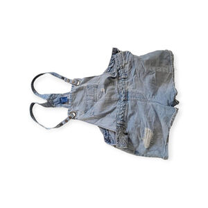 Girls Size Large 18 Overall Shorts Denim Jeans Light Wash Shortalls